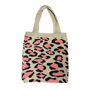 Boutique Knit leopard Print tote bag